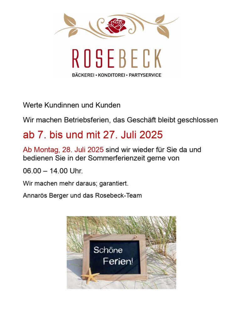 Rosebeck Münsingen - Bäckerei, Konditorei, Take-Away und Party-Service